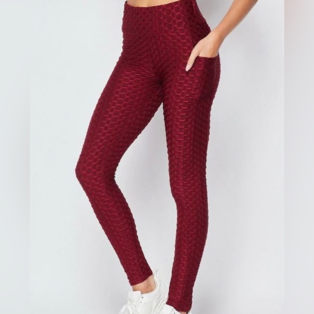 NWT Honeycomb Scrunch Leggings | High Waist | Phone Pocket | S/M – L/XL - Picture 1 of 5